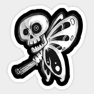 butterfly skull Sticker